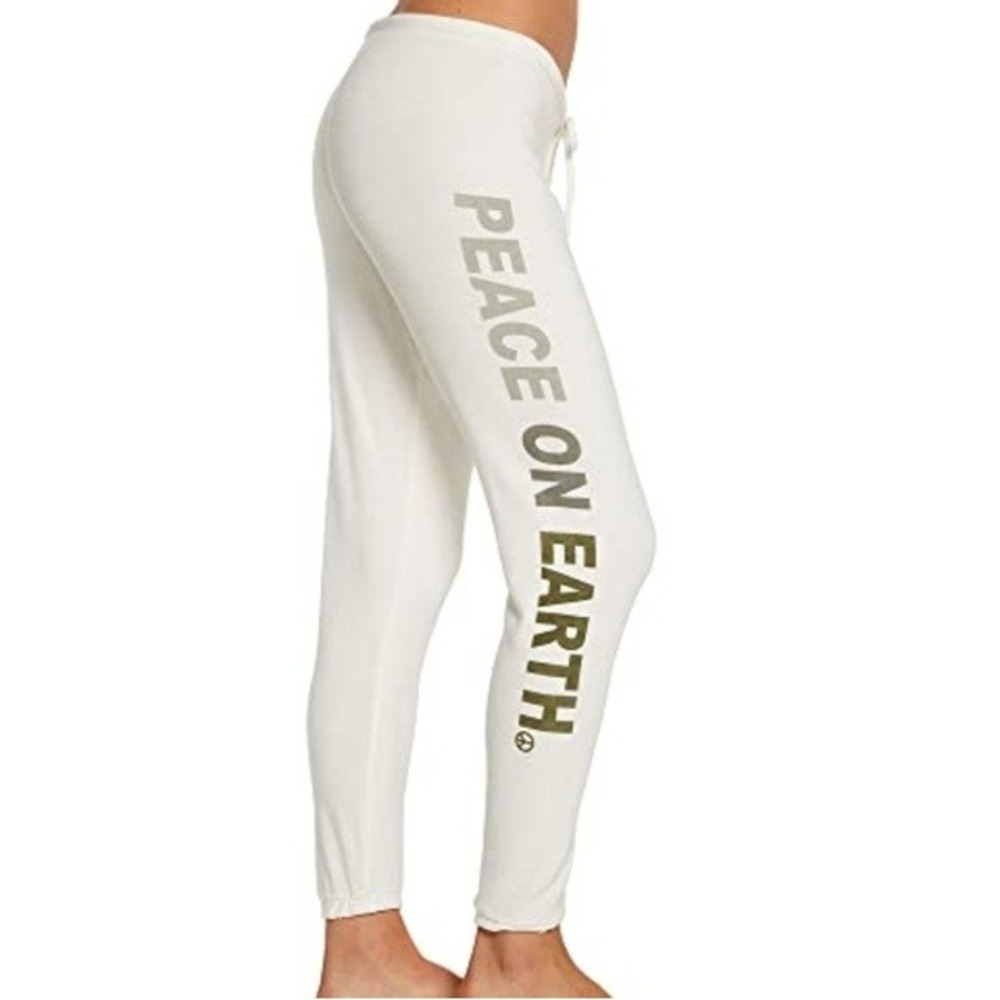 Chaser Joggers Womens Size S Peace On Earth Graphic Sweatpants Drawstring NWT